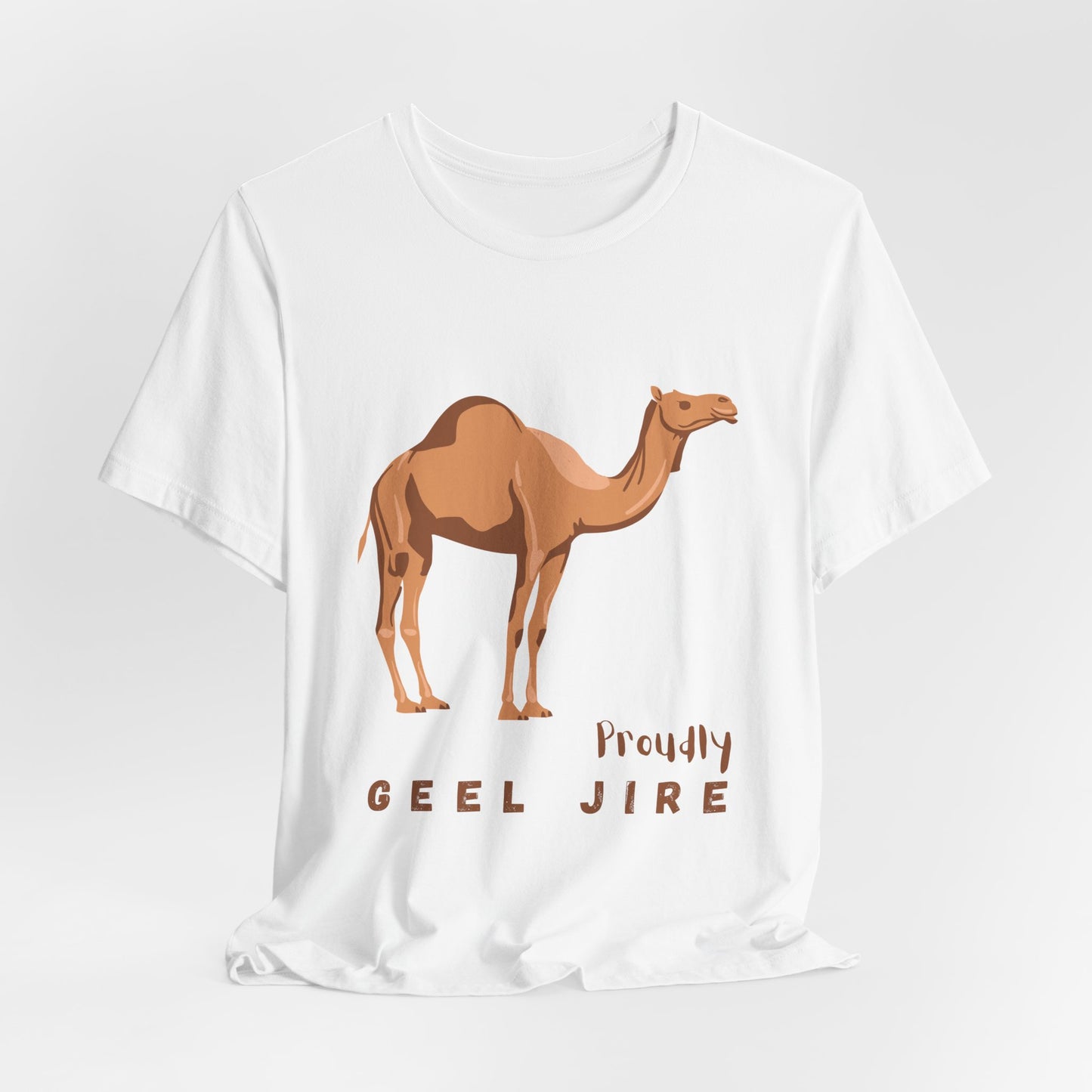Proudly Geel Jire – Somali Heritage Camel T-Shirt
