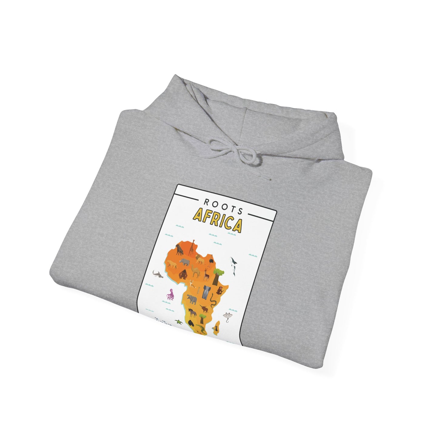 Roots Africa Map Hoodie – Unisex Heavy Blend™ Sweatshirt, AfroPrints Cultural Graphic Hoodie