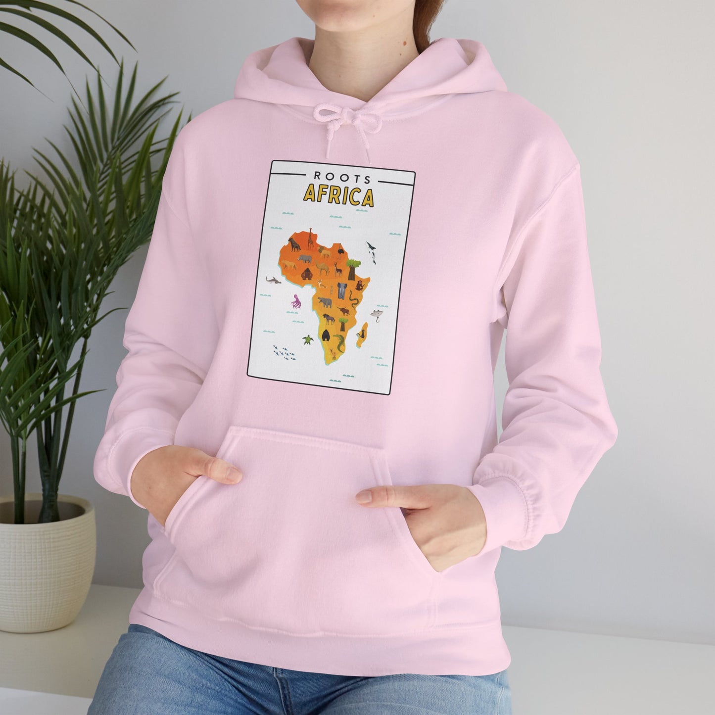 Roots Africa Map Hoodie – Unisex Heavy Blend™ Sweatshirt, AfroPrints Cultural Graphic Hoodie
