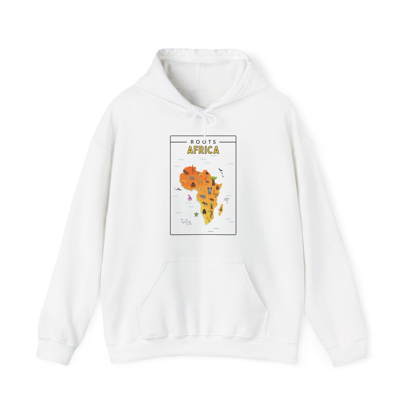 Roots Africa Map Hoodie – Unisex Heavy Blend™ Sweatshirt, AfroPrints Cultural Graphic Hoodie