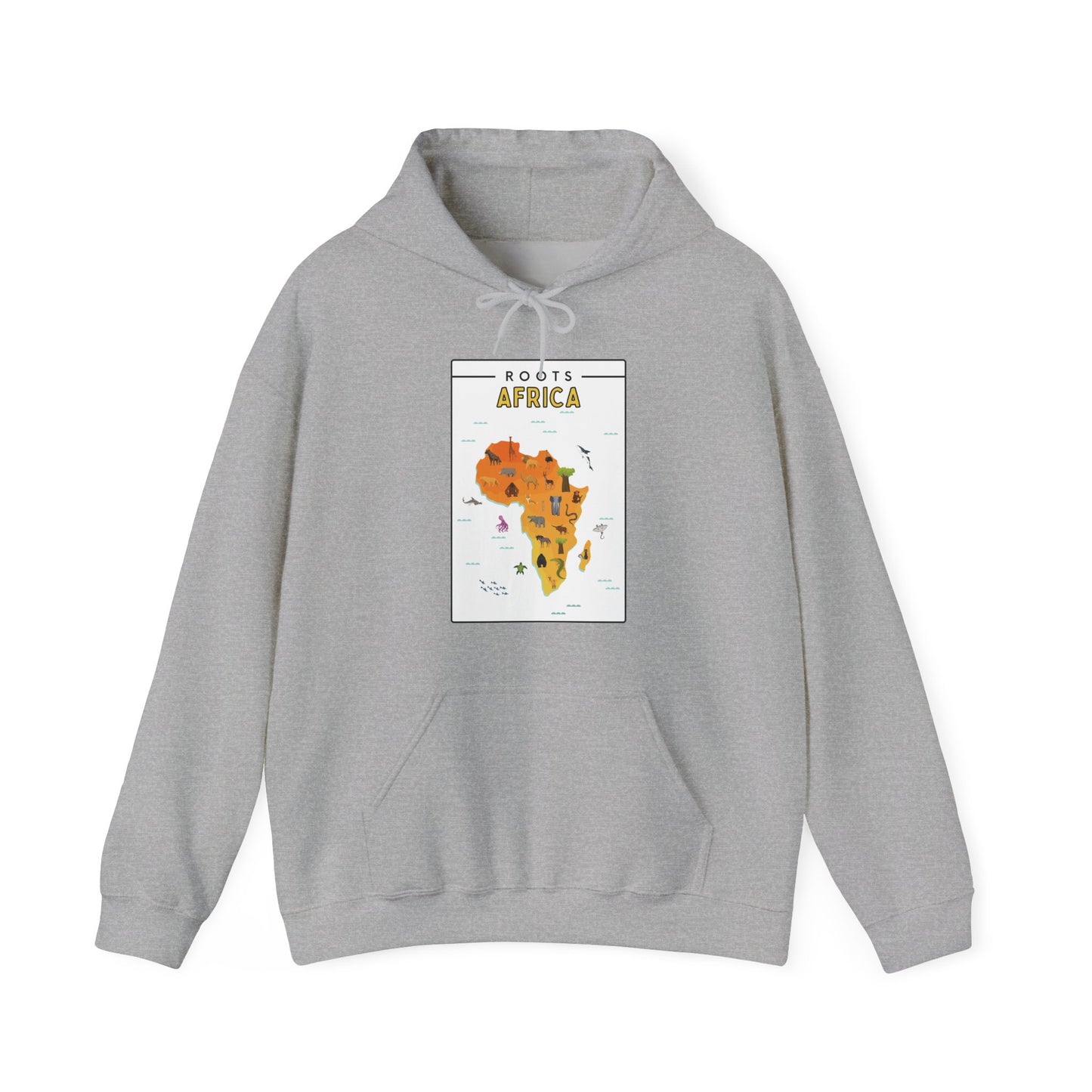 Roots Africa Map Hoodie – Unisex Heavy Blend™ Sweatshirt, AfroPrints Cultural Graphic Hoodie