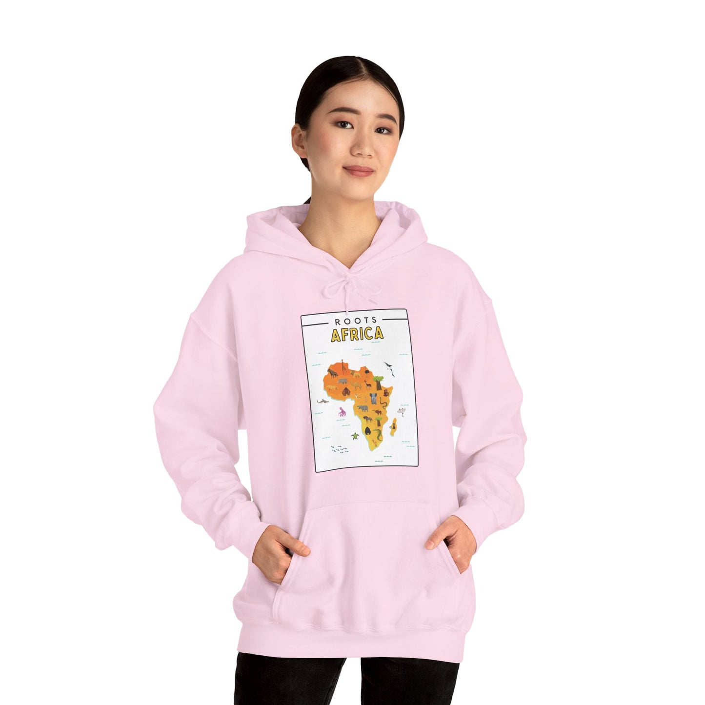 Roots Africa Map Hoodie – Unisex Heavy Blend™ Sweatshirt, AfroPrints Cultural Graphic Hoodie