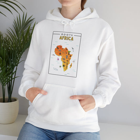 Roots Africa Map Hoodie – Unisex Heavy Blend™ Sweatshirt, AfroPrints Cultural Graphic Hoodie